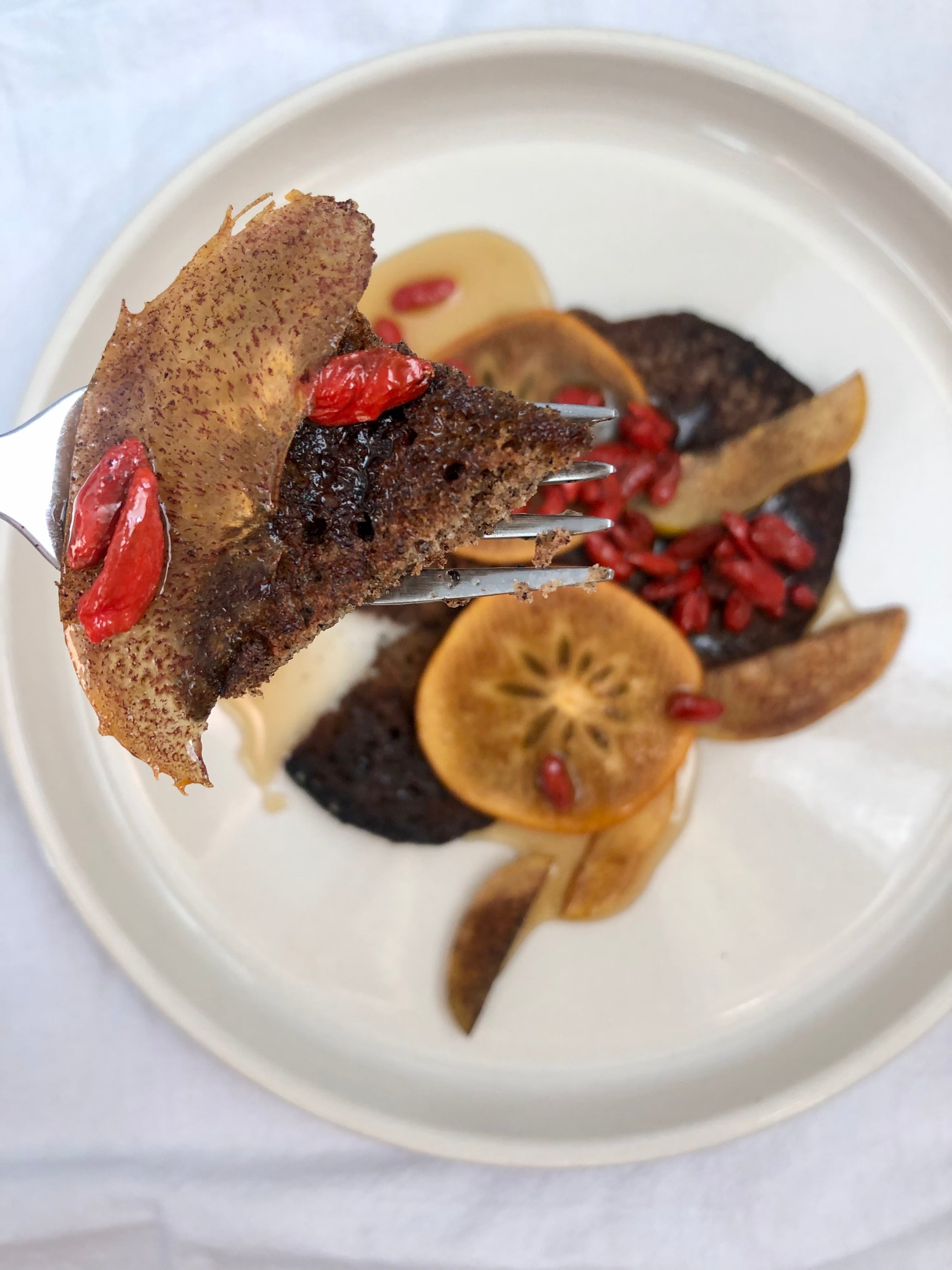 Buckwheat Pancakes with Goji Syrup