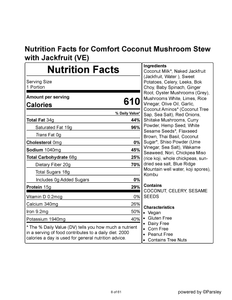 Comfort Coconut Mushroom Stew with Jackfruit (VE)