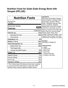 Gado Gado Energy Bowl with Tempeh (PP) (VE)