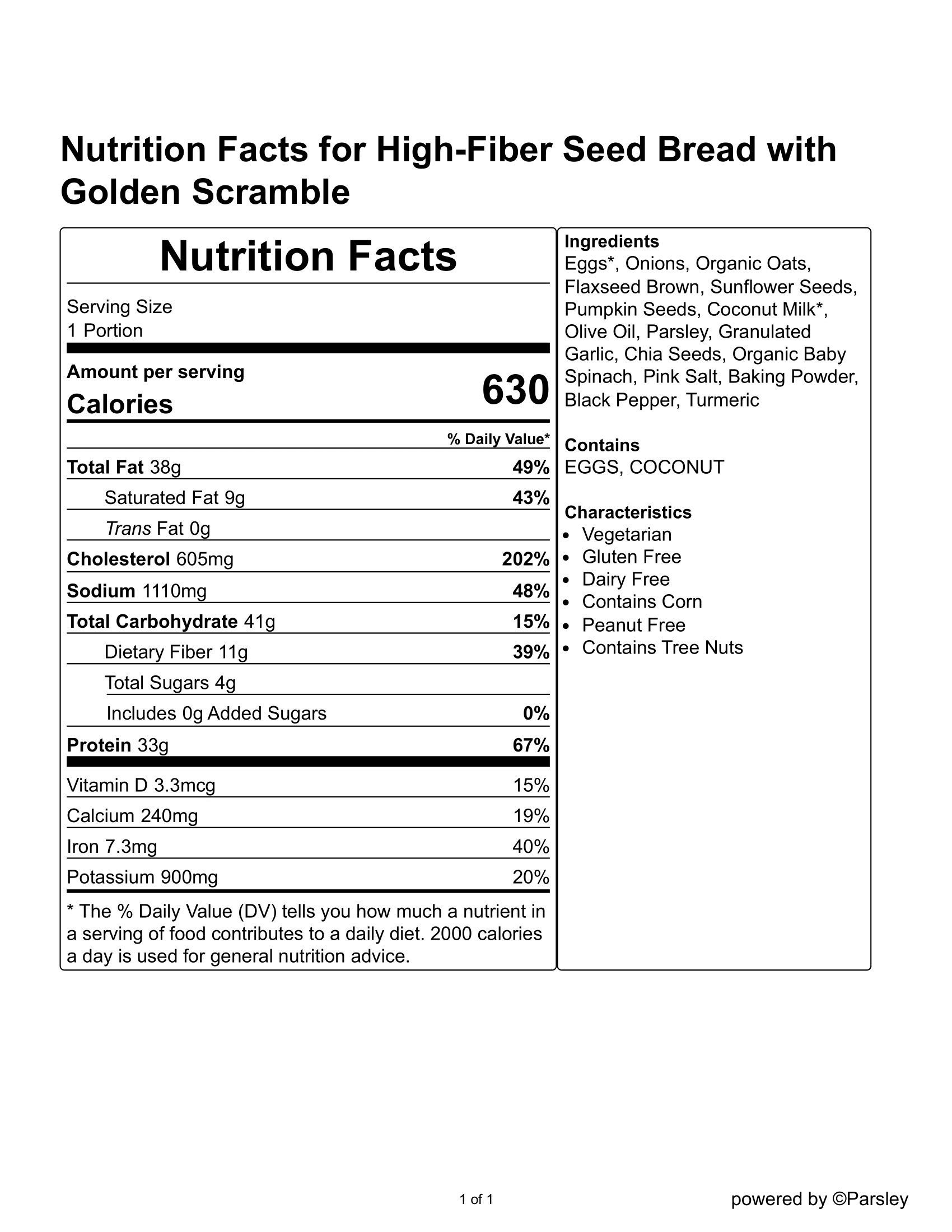 High-Fiber Seed Bread with Golden Scramble