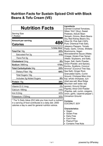 Sustain Spiced Chili with Black Beans & Tofu Cream (VE)