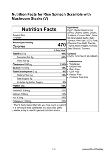 Rise Spinach Scramble with Mushroom Steaks (V)